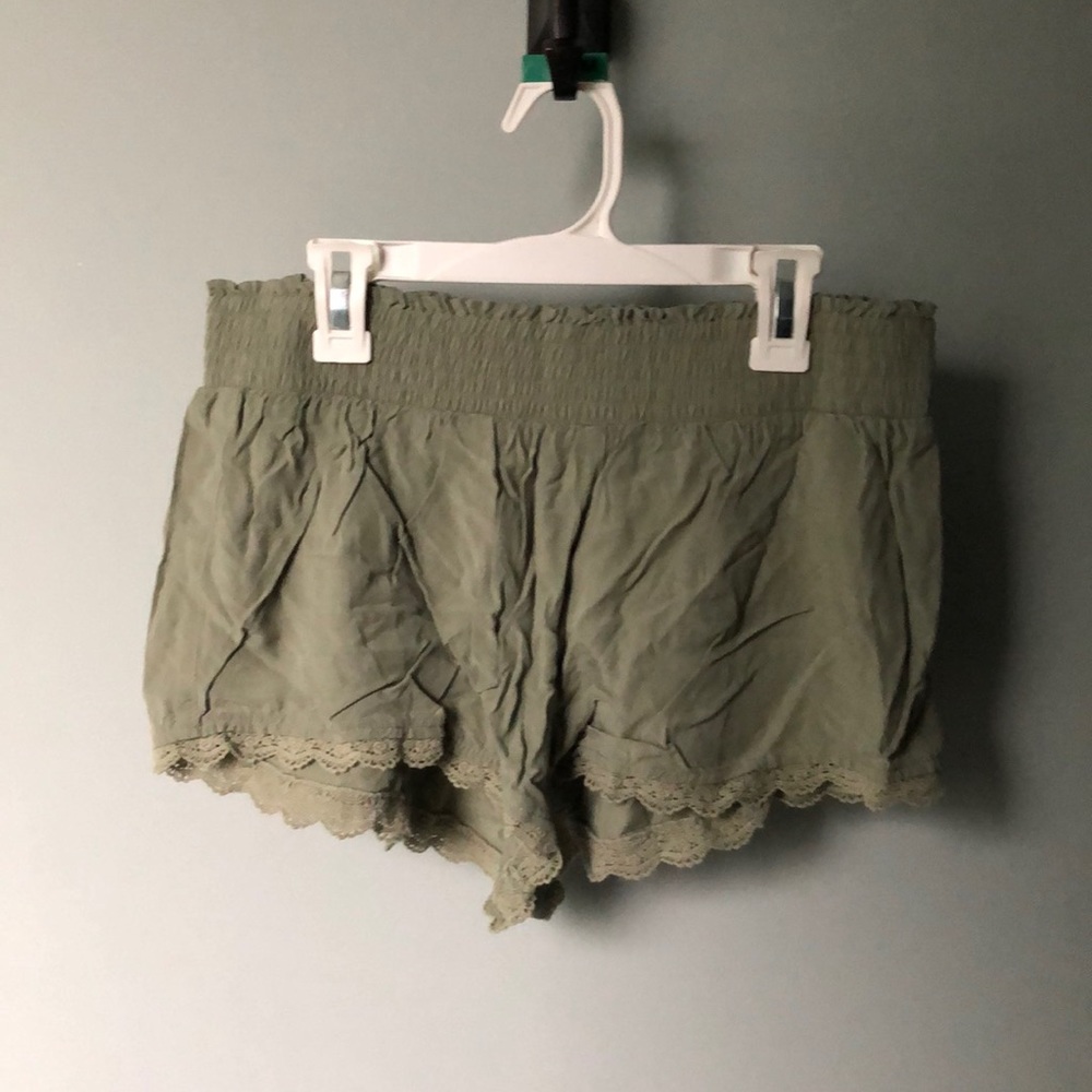 Hollister Sage Green Flowy Shorts
